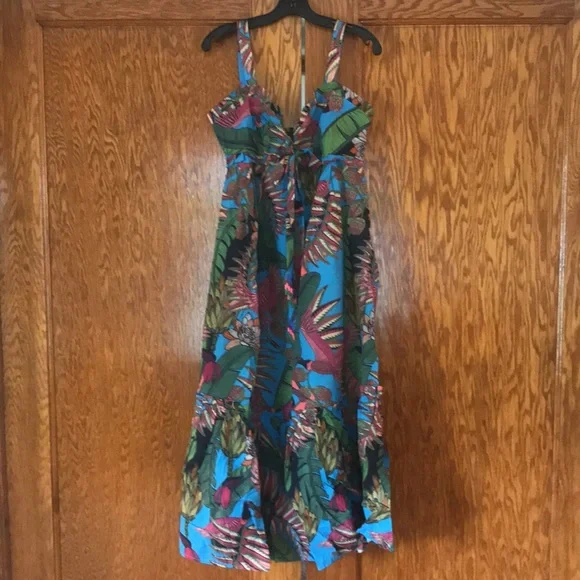🎉Hist Pick🎉 Farm Rio Totally Tuiuiu Halter Maxi Dress size L - Picture 6 of 15